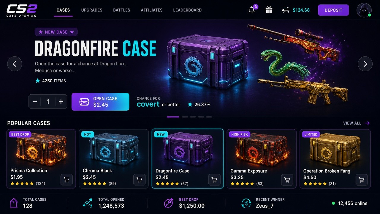KeyDrop case opening interface screenshot